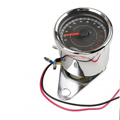 1 pcs LED Backlight Motorcycle Tachometer Meter Tachometer Gauge Rev Counter 0-13000 RPM chrome ► Photo 1/5