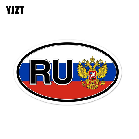 YJZT 14.6CM*8.5CM Creative RU Flag Russia Sticker Reflective Decal Car Sticker 6-0180 ► Photo 1/6