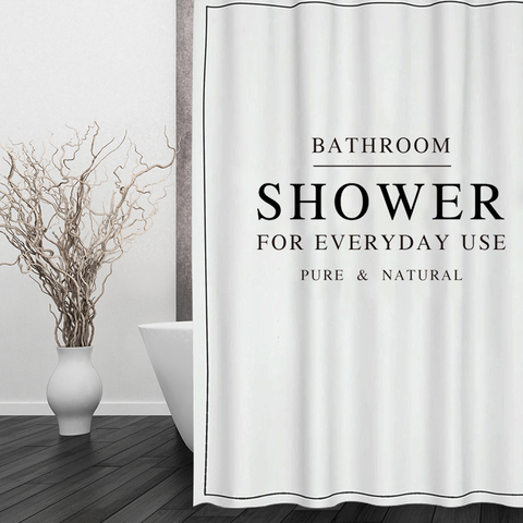 Happy Tree Polyester White Black BATH CURTAIN Waterproof Shower Curtain Thicken Fabric Bathroom Curtain size 180x180cm ► Photo 1/6