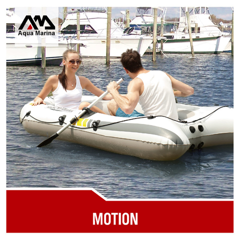 AQUA MARINA MOTION 2 Person thick PVC inflatable boat fishing dinghy raft cushion paddle foot pump bag motor mount engine sport ► Photo 1/5
