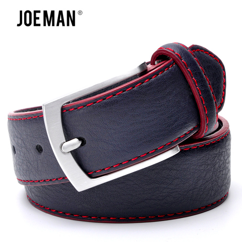 Men Leather Belt Casual Pin Buckle Belt Dark Blue Color Men's Belts Cummerbunds ceinture homme ► Photo 1/6