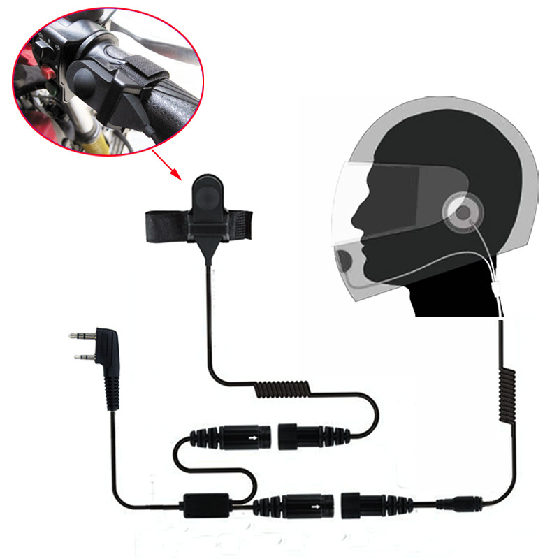 Motorcycle Full Face Helmet Headset Earpiece for Two Way Radio
