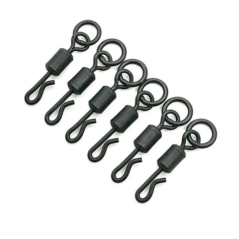 20pcs Carp fishing flexi ring swivel big eye ring with uk 8# long body Q-Shap quick change swivels  Matte black connector ► Photo 1/6