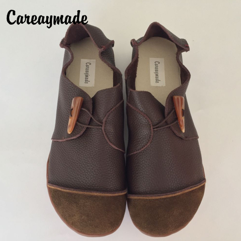 Careaymade-New Head layer cowhide pure handmade shoes, the retro art mori girl shoes,Women's casual Flats shoes,size4.5-10 ► Photo 1/6