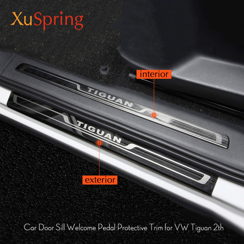 For 2016 2017 2022 VW Tiguan MK2 Europe version Car Scuff Plate Door Sill Trim Welcome Pedal Car accessories ► Photo 1/5