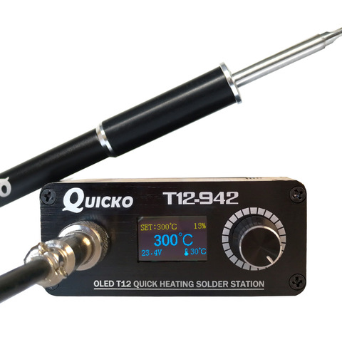 T12-942 MINI OLED Digital soldering station T12-M8 Metal Aluminum handle with T12-ILS JL02 BL BC1 KU iron tips without power ► Photo 1/6