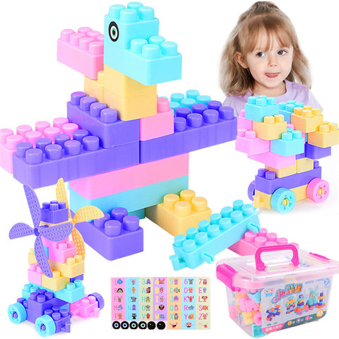 100 Piece Big Size DIY Building Blocks Creative Bricks Bulk Model Toy Dinosaurs Figures Toys Children Kids Compatible All Brands ► Photo 1/6