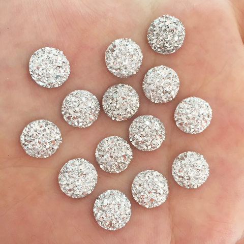 100pcs Resin Bling Convex Mineral Surface 10mm Round Flatback Rhinestone Buttons Ornaments DIY Wedding Appliques Craft W649 ► Photo 1/5