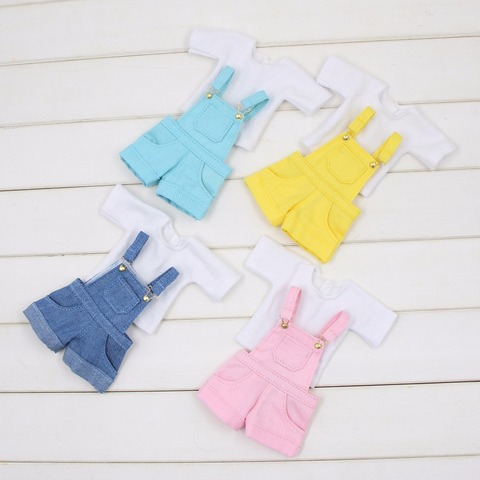 fortune days for blyth doll icy licca, new jumpsuit Rompers pink blue yellow clothes oversize white shirt cute outfits ► Photo 1/6