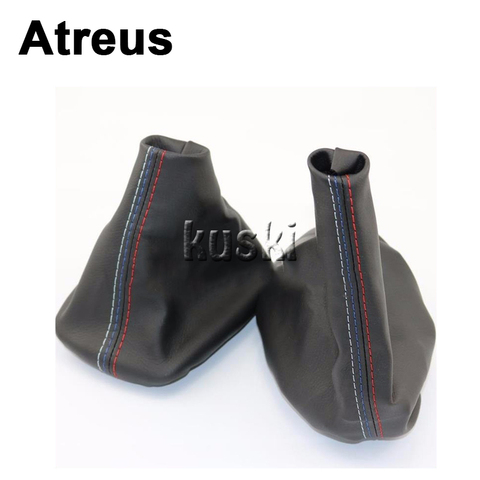 Atreus Car Universal leather Shift knob Shifter Boot Cover MT/AT For BMW E46 E39 E90 E60 E36 F30 F10 E30 E34 X5 E53 R1200GS F20 ► Photo 1/6