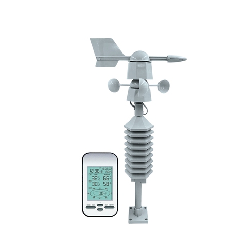 RF433mhz Wireless Weather Station Clock Dual Mount Wind Sensor LCD Wind Speed Direction Wind Chill Temperature Humidity Meter ► Photo 1/6