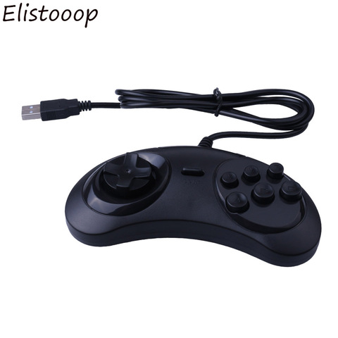 Elistooop Wired USB Classic Gamepad 6 Buttons USB Game Controller Joypad game handle for SEGA MD2 PC MAC Mega Drive ► Photo 1/1