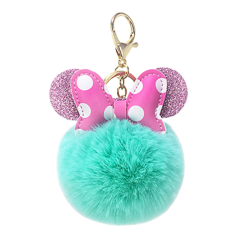 New creative PU bowknot hairball key chain pendant ladies bag car key hang accessories popular small gifts. ► Photo 1/6