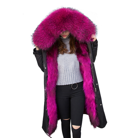 Waterproof Parka Real Fur Coat Winter, Real Fur Lined Parka Coat Womens