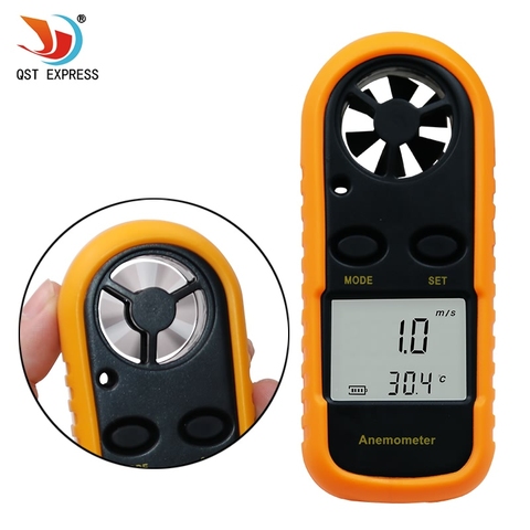 Digital Anemometer 0-30m/s Wind Speed Meter -10 ~ 45C Temperature Tester Anemometro with LCD Backlight Display ► Photo 1/6