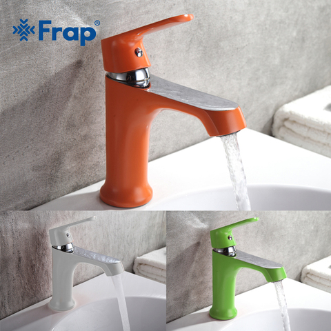 FRAP Innovative Fashion Style Home Multi-color Bath Basin Faucet Cold and Hot Water Taps Green Orange White bathroom mixer F1031 ► Photo 1/6