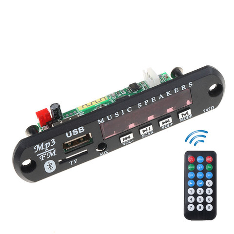 12V Bluetooth MP3 Wireless FM Radio MP3 Decoder Board Car Music Speaker USB Power Supply Audio Module with Remote Controller ► Photo 1/1