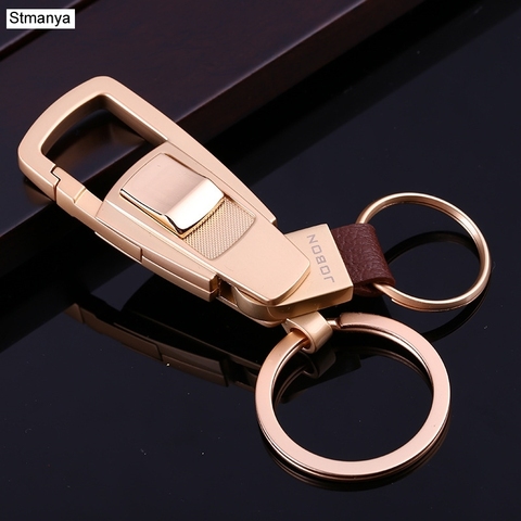 High Quality Leather Key Chain Business key chain men 's waist hanging zinc alloy car key ring for Men Gift 17388 ► Photo 1/6