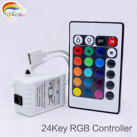 LED RGB Controller DC12V 24Keys IR Remote Controller for SMD 3528 5050 RGB LED Strip Lights LED Controller RGB Colorful  ► Photo 1/6
