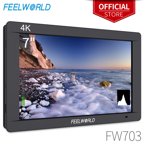 FEELWORLD FW703 7 Inch IPS Full HD 3G SDI 4K HDMI On Camera DSLR Field Monitor 1920x1200 with Histogram for Stabilizer Camera ► Photo 1/6