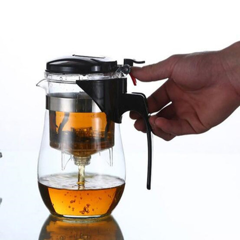 2022 Hot sale Heat Resistant Glass Teapot Chinese Tea Set Puer Kettle Coffee Glass Maker Convenient Office Tea Pot With filter ► Photo 1/6