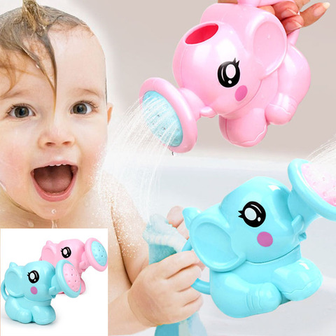 Baby cartoon elephant shower cup newborn child shower shampoo cup baby shower water spoon bath cup 2 color ► Photo 1/6