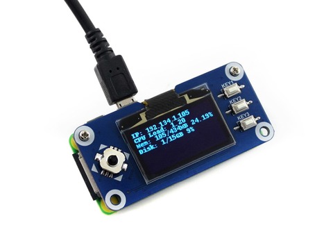 Waveshare 1.3inch OLED display HAT for Raspberry Pi 128x64 pixels with embedded controller SPI / I2C interface ► Photo 1/1