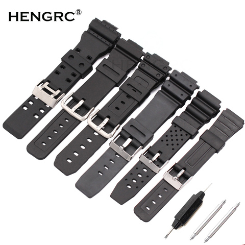 Watchband Silicone Rubber Band Men Sports Diving Black Strap For CASIO Replace Electronic Wristwatch Belt Watch Accessories ► Photo 1/6