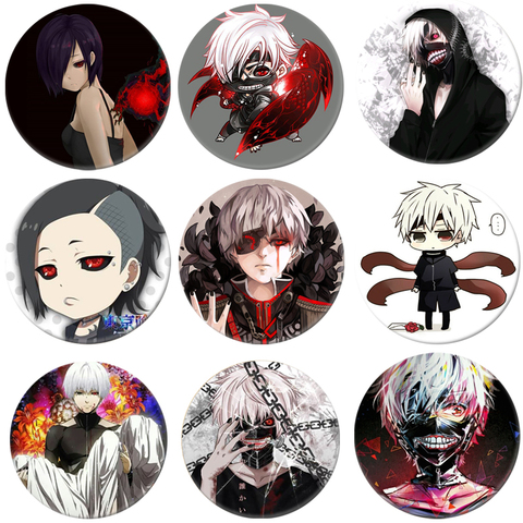 1pcs Tokyo Ghoul Cosplay Badge Kaneki Ken Cartoon Brooch Pins Collections Badges for Backpacks Button Clothes Xmas Gift ► Photo 1/6