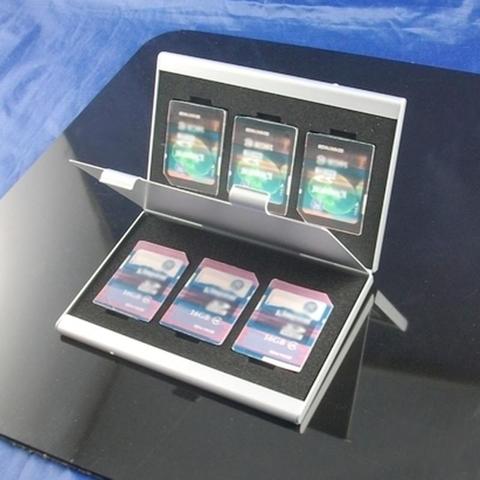 6pcs Metal Aluminum Memory Card Protecter Box Storage Case Holder 6x SD/SDHC/MMC Memory Card Storage Carrying Case Holder Wallet ► Photo 1/6