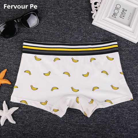 Fervour pe woman Cotton Underwear Stretch Women Panties neutral Boyshort Cartoon Banana Print Plus Size M-2XL A19035 ► Photo 1/6