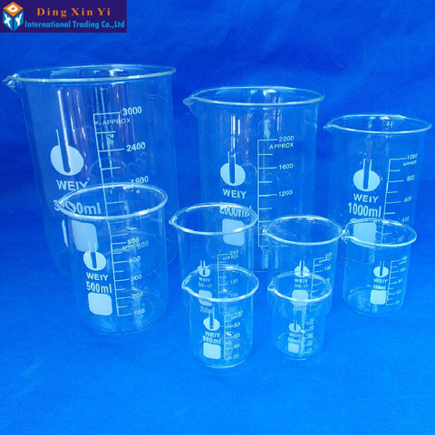 Low Form Beaker Chemistry Laboratory Borosilicate Glass Transparent Beaker Thickened with spout 50-3000ml ► Photo 1/4