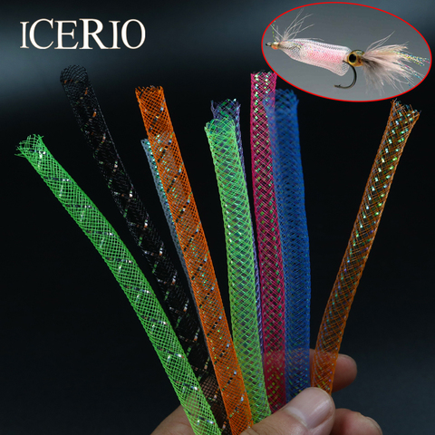 ICERIO 2M/Pack 8mm Multicolor Holographic Tinsel Mylar Mesh Tube Braid Tube Fly Tying  Minnow Body Flash Material ► Photo 1/5