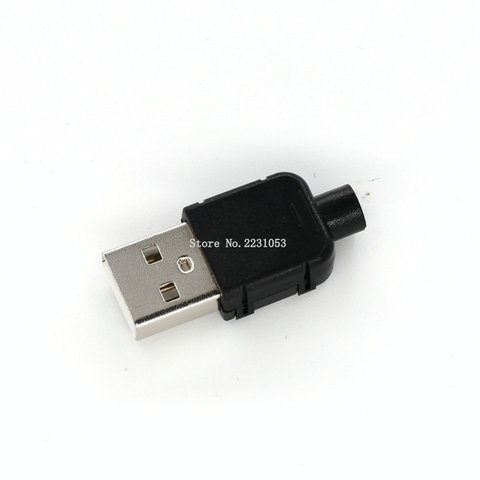 10 Sets DIY USB 2.0 Connector Plug A Type Male 4 Pin Assembly Adapter Socket Solder Type Black Plastic Shell For Data Connection ► Photo 1/3