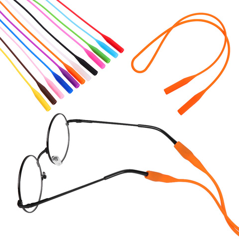 2 Pcs Candy Color Elastic Silicone Eyeglasses Straps Sunglasses Chain Sports  Anti-Slip String Glasses Ropes Band Cord Holder ► Photo 1/6
