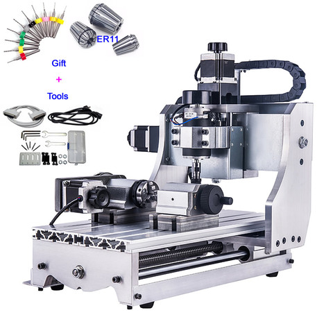 4 Axis CNC Router 3020 T-D300 Mini  Milling Machine with White Control Box Engrave ► Photo 1/6