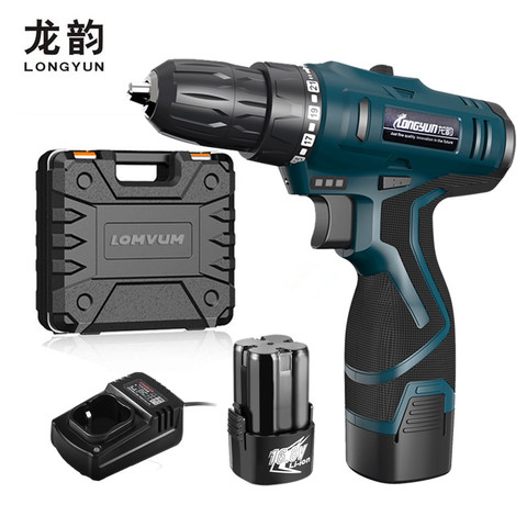 LONGYUN Rechargeable Lithium Battery Cordless home 25V Electric Drill bit wall 16.8V Electric Screwdriver with Plastic case ► Photo 1/6