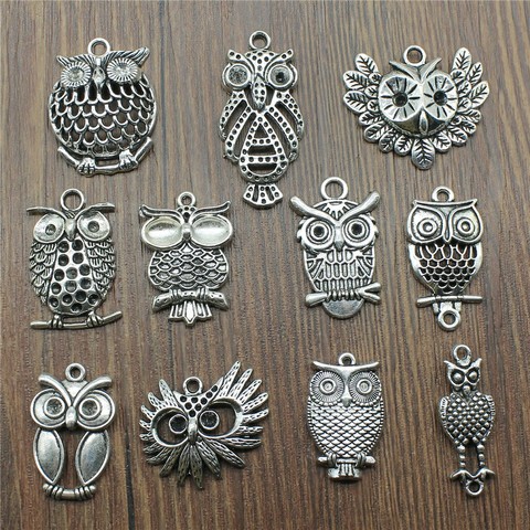 6pcs/lot Charms Owls Antique Silver Color Owl Charms For Jewelry Making Charms Birds Jewelry Findings DIY ► Photo 1/2