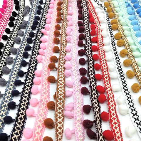 Pom Pom Trim Lace Fabric Sewing Accessories Pompons Trim tassel Ball Fringes Ribbon Sewing Lace For DIY Material Craft Apparel ► Photo 1/6