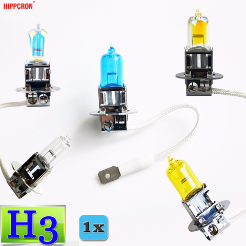 hippcron H3 Halogen Bulb 12V 55W / 100W Super White Clear Yellow ION Rainbow 2200Lm Car Headlight Lamp Quartz Glass ► Photo 1/6