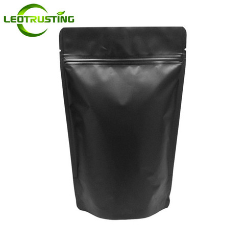 Leotrusting 50pcs/pack Stand up Matt Black Aluminum Foil Ziplock Bag Doypack Coffee Powder Nuts Sunproof Package Bag Storage Bag ► Photo 1/6