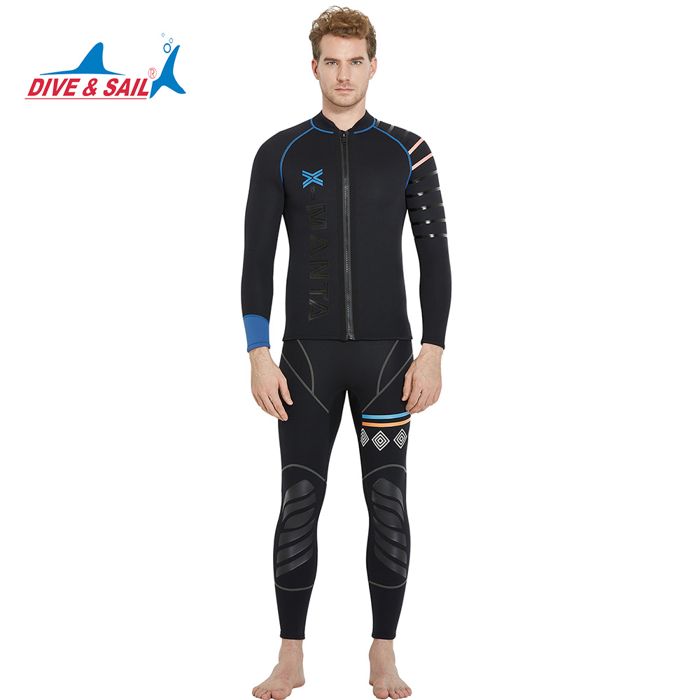Men's 3mm Neoprene Long Sleeve Wetsuits Tops Surf Snorkeling Jump Dive Suit Tops 