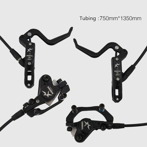 1 pair of mountain bike hydraulic disc brakes for 26/27 inch mountain bike with conversion seat bicycle brake parts ► Photo 1/5