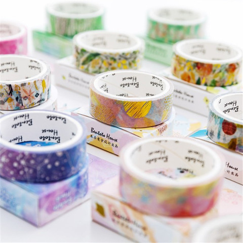 1 Pc Flower Forest Dream Starry Sky Colorful Gilding Washi Tape DIY Scrapbooking Sticker Label Masking Tape School Office Supply ► Photo 1/6