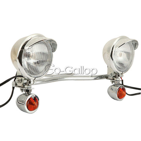 Chrome Motorcycle Driving Passing Bar Turn Signals Spot Light For Honda Dyna Softail Sportster Touring Shadow VT750 VT1100 VT700 ► Photo 1/6