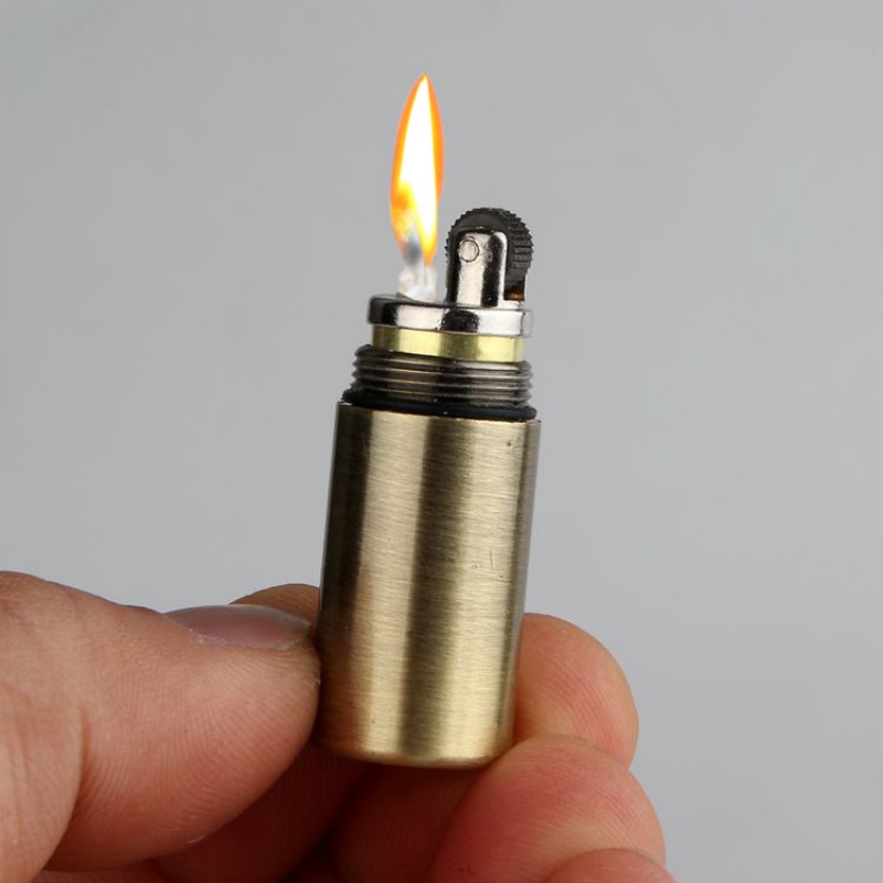 Kerosene Lighter Mini Keychain Gasoline Inflated Compact Capsule Outdoor Tools 