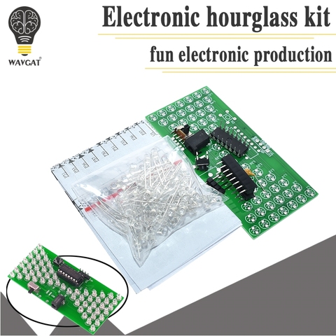 5V Electronic Hourglass DIY Kit Funny Electric Production Kits Precise With LED Lamps Double Layer PCB Board 84*40mm ► Photo 1/6
