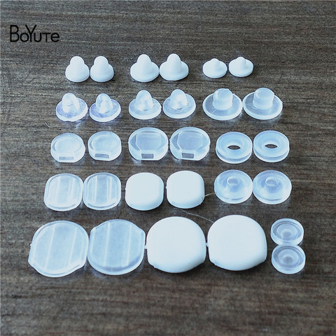 BoYuTe Wholesale White Transparent Soft Silicone Anti-Pain Ear Clip Pad Earrings Accessories DIY Jewelry Findings Components ► Photo 1/6