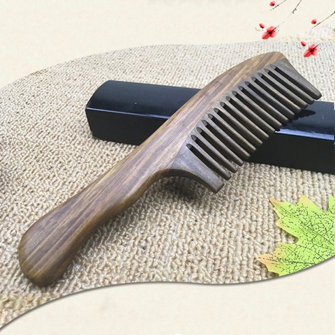 1PC Massager Comb Head Wide Tooth Comb Natural Wood Sandalwood Wood Hair Combs Wood Handle with Wide Teeth Comb ► Photo 1/5