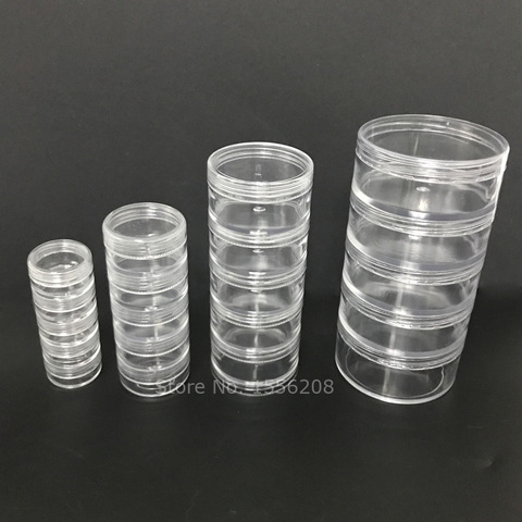 Transparent Plastic Cosmetic Storage Containers Minerals Display Clear Makeup Stackable Small Jar 5 layer ► Photo 1/6